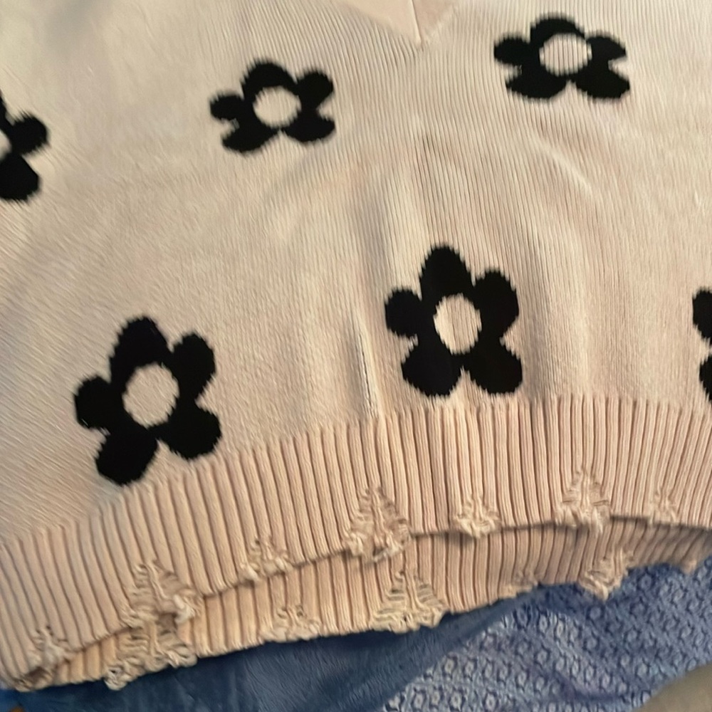 Altar’d State distressed floral sweater